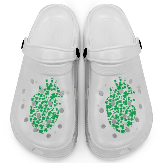 Shamrock Heart Cardiac Nurse St Patricks Day Clogs