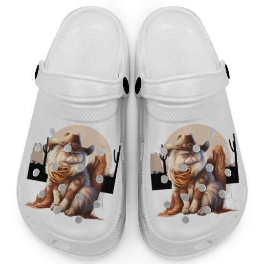 Cat Cowboy Hat meow Cowboy Cat Meme Clogs
