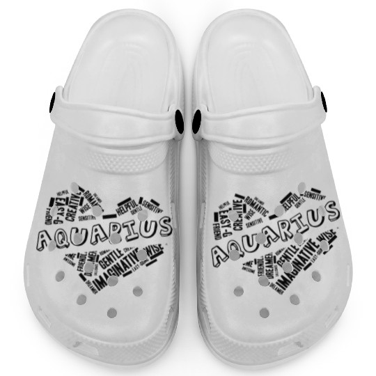 Aquarius Heart Word Cloud Doodle Astrology Zodiac Clogs
