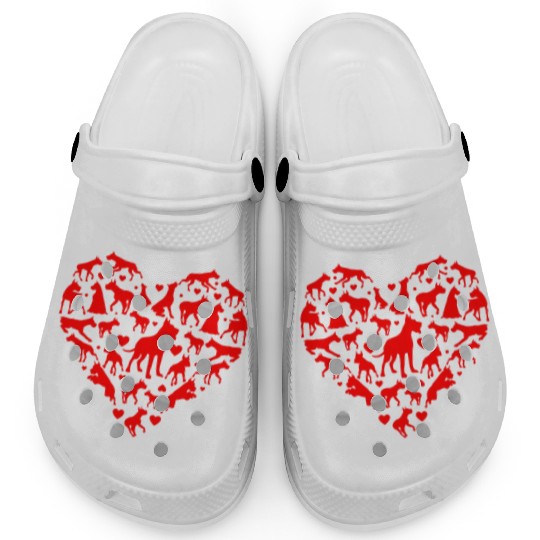 Great Danes Hearts Love Dog Lover Valentines Day Clogs