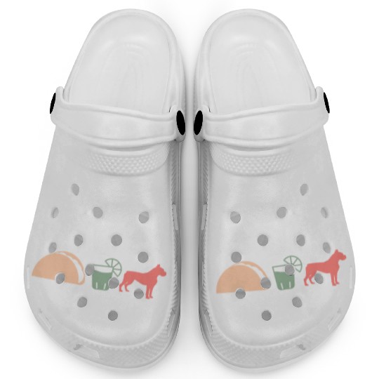 I'm A Simple Woman Tacos Tequila Boxer Dog Clogs