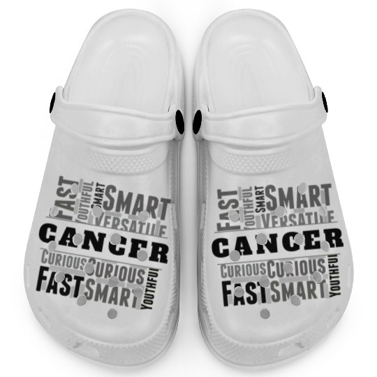 Cancer Zodiac Star Sign Word Cloud Square Monochro Clogs