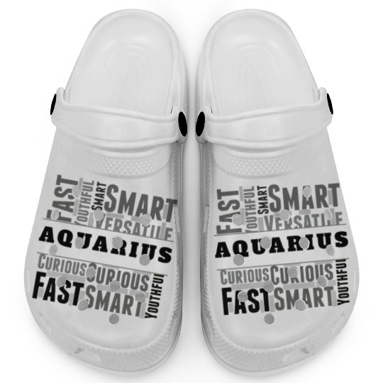 Aquarius Zodiac Star Sign Word Cloud Square Monoch Clogs