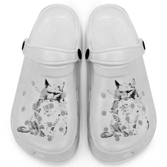 cool samurai cat Clogs