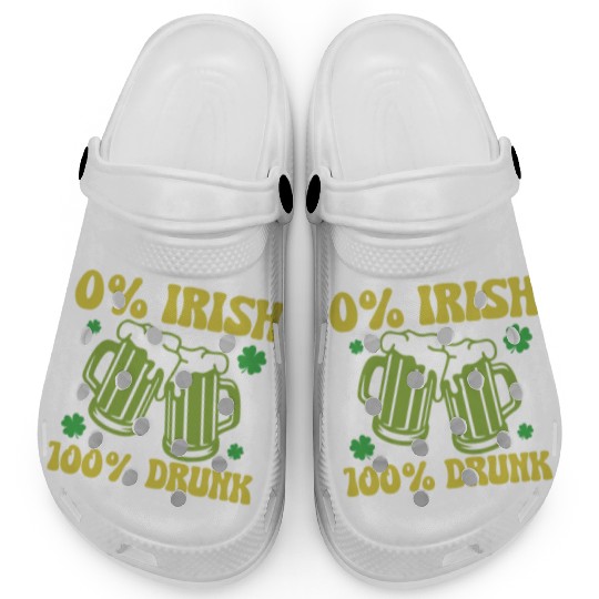 0% Irish 100& drunk Clogs