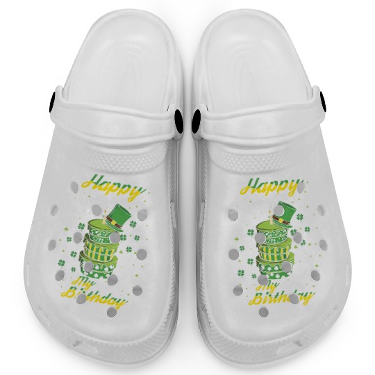 Yes My Birth Cake Shamrock Clover Saint Patricks Clogs