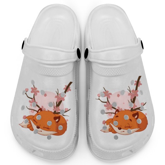 Japanese Fox Cherry blossom Flower sakura kawaii Clogs