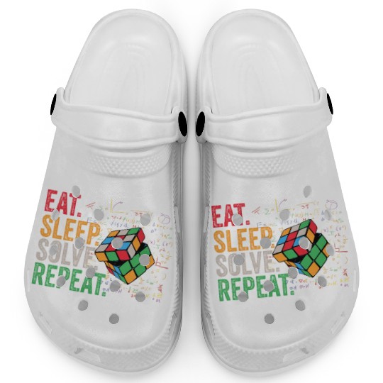 Eat Sleep Solve Repeat Math Speed Cubing Genie Clogs
