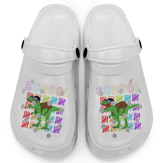 School Clogs, 100 Days Of School T-rex Dinosaur