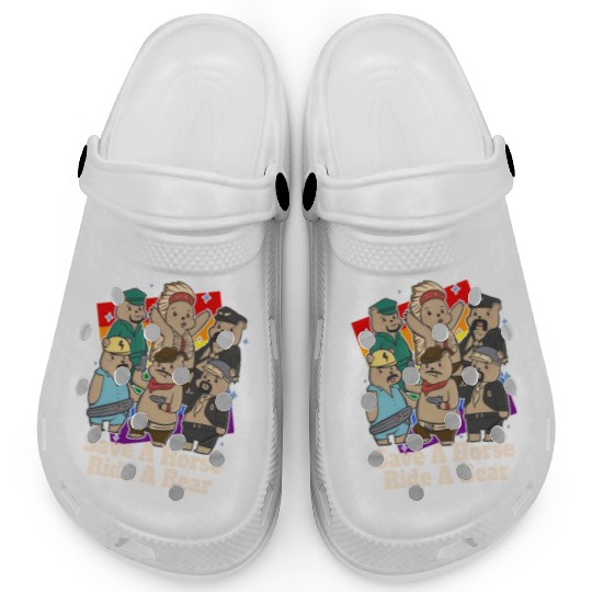 Gay Bears Save Horse Ride A Bear Funny LGBT Pride Clogs
