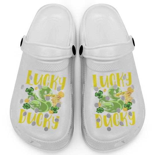 Lucky Ducky Shenanigan Irish Duck St. Patricks Day Clogs