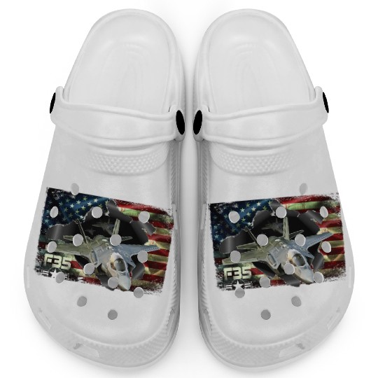F 35 Lightning Air Force Military Veteran Pride US Clogs