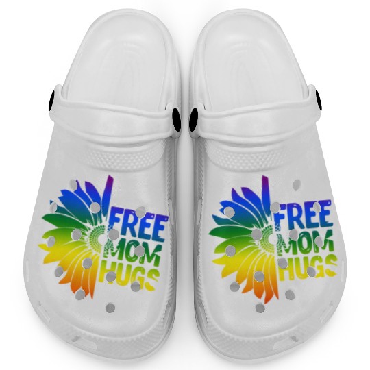 Free Mom Hugs, LGBT Sunflower Clogs