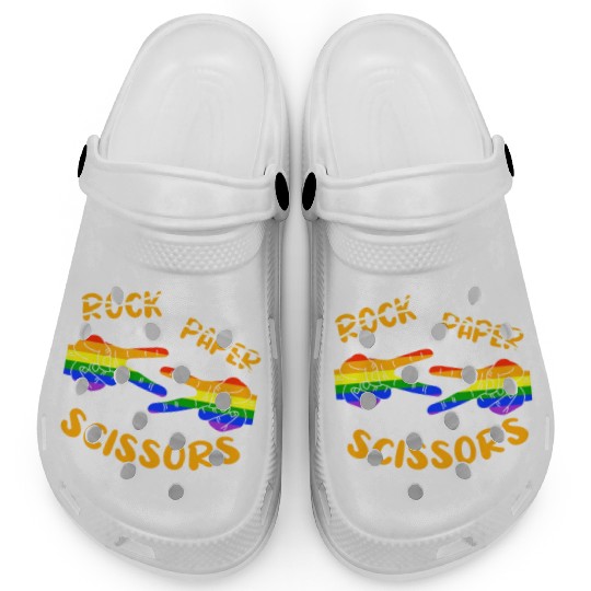 Rock Paper Scissors, LGBT Rainbow Flag Clogs