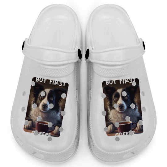 Border Collie - But First Coffee (en) 2 Clogs