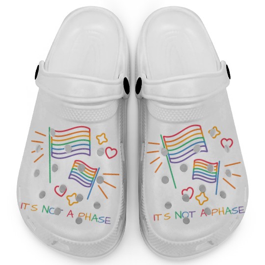 It's Not A Phase LGBT Gay Pride Month Colors Rainb Clogs