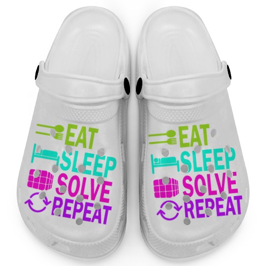 Eat Sleep Solve Repeat Math Speed Cubing Genie Clogs