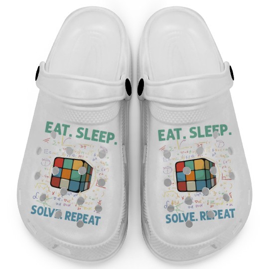 Eat Sleep Solve Repeat Math Speed Cubing Genie Clogs