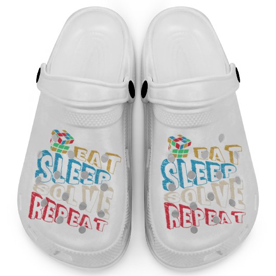 Eat Sleep Solve Repeat Math Speed Cubing Genie Clogs