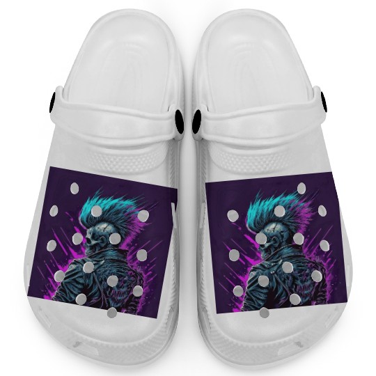 Synthwave Zombie Skull Clogs