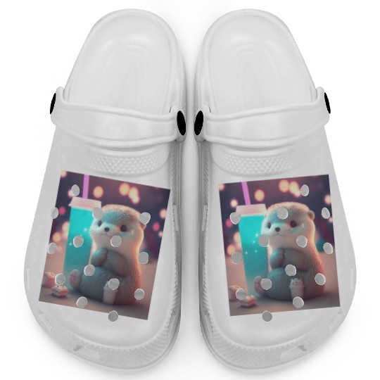 Kawaii Otter Pet Otter Drinking Boba Tea Clogs