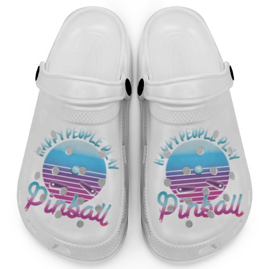 Happy People Play Pinball Retro 80s Clogs