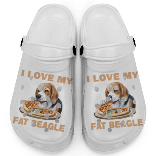 I Love My Fat Beagle Clogs