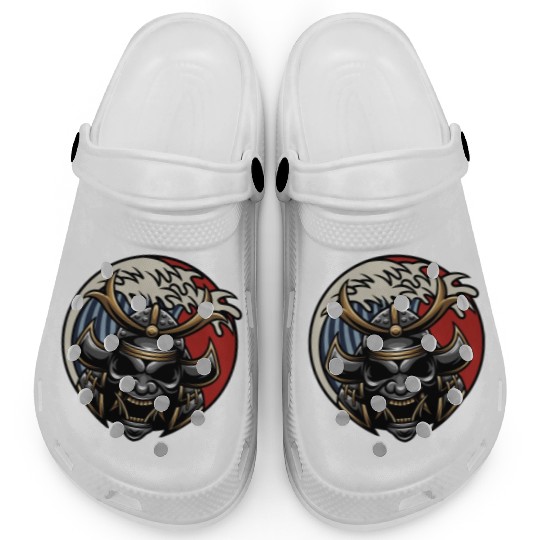 Samurai japan graphic grey mask Clogs
