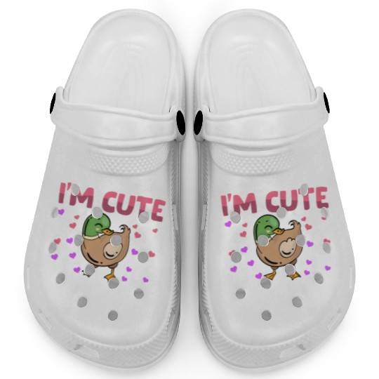 Duck Heart Valentine's Day Animal For Womens Kids Clogs