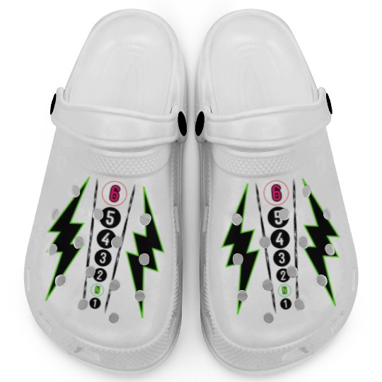 GREEN LIGHTNING BOLT MOTORCYCLE SHIFT PATTERN Clogs