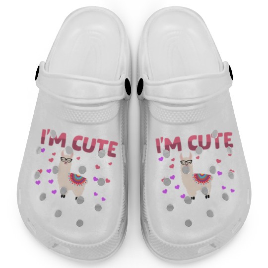 Llama Heart Valentine's Day Animal For Womens Kids Clogs