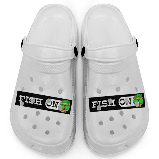 Fish ON pineapple Sticker go fishing mode Clogs