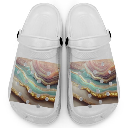 Pastel Agate Geode Stone Clogs