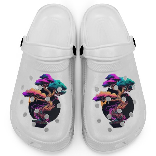 Synthwave Bonsai Tree Clogs
