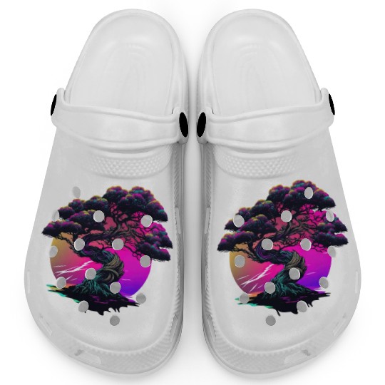 Synthwave Bonsai Tree Clogs