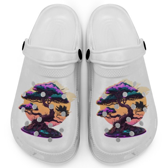 Synthwave Bonsai Tree Clogs