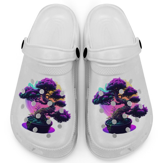 Synthwave Bonsai Tree Clogs