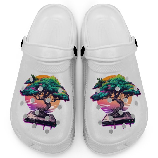 Synthwave Bonsai Tree Clogs