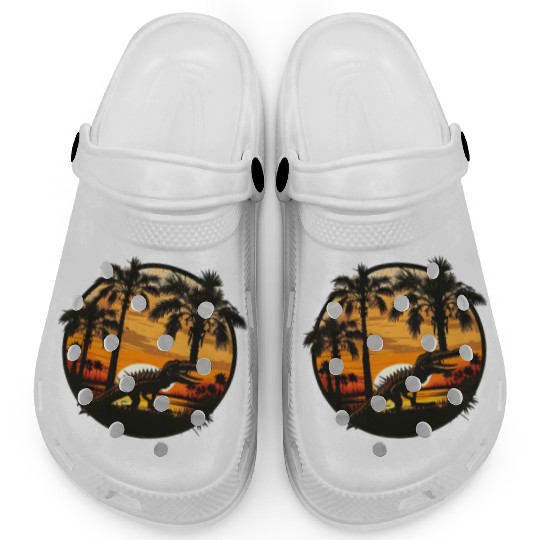 Florida Everglades Sunset Alligator and Palm Tree Clogs