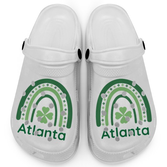 Atlanta Clover Charm Boho Rainbow Clogs