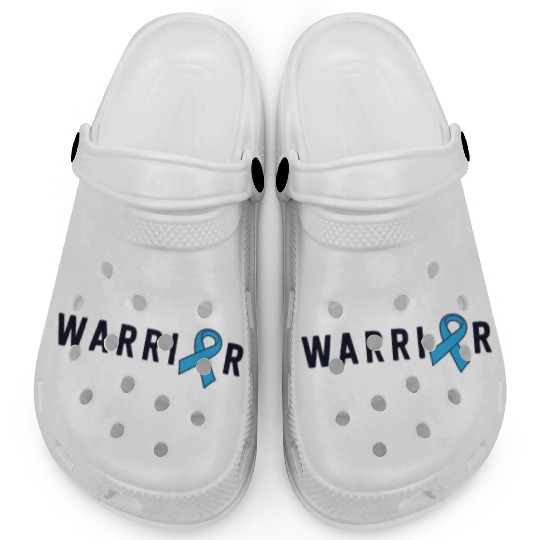 Prostate Cancer Warrior Light Blue Ribbon Dad Clogs