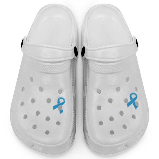 Prostate Cancer Warrior Light Blue Ribbon Dad Clogs
