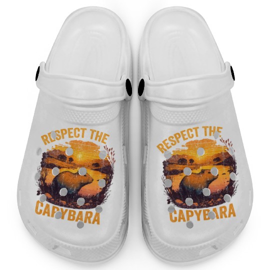 Respect The Capybara Animal Funny Capybara Lover Clogs