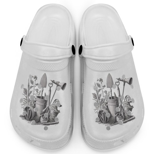 Florist Gardener Dad Grayscale Gardening Tools Clogs