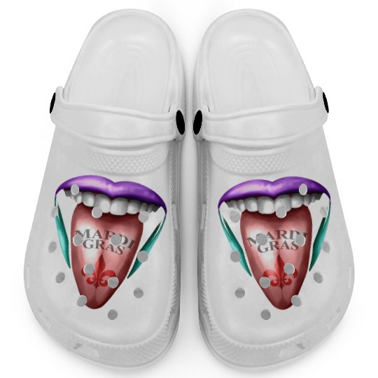 Out Stretched Tongue For Mardi Gras Clogs