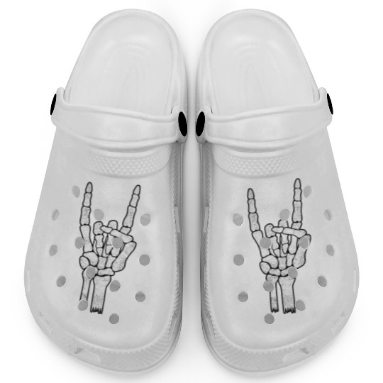 Skeleton Hand Rock Metal Sign Clogs