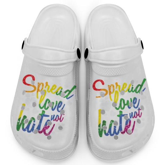 Spread Love not hate LGBT Rainbow Clogs
