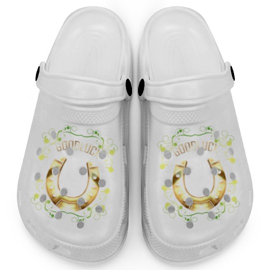 Good Luck With A Golden Horseshoe For Irish St Clogs