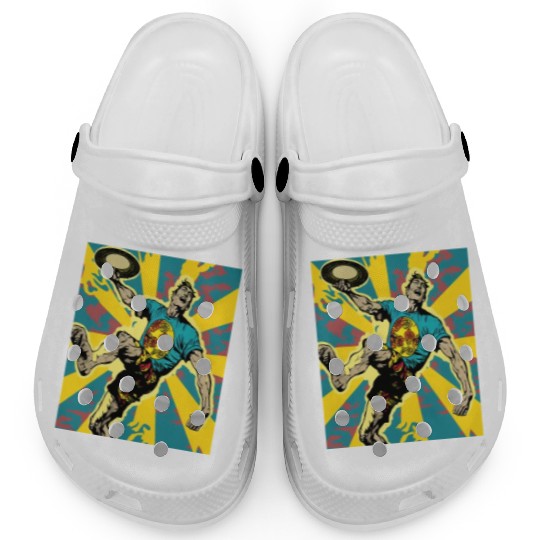 Ultimate Frisbee Retirement Appreciation Pop Art Clogs