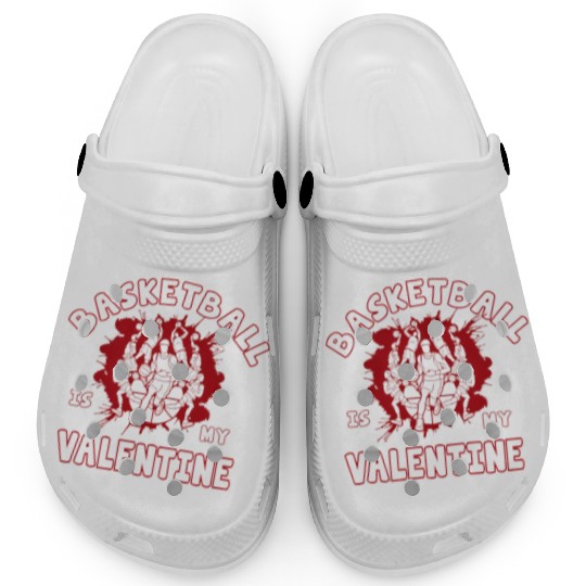 Basketball Is My Valentine Basketball Heart Clogs